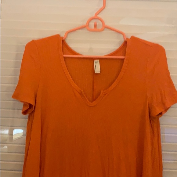 Orange flowy t shirt dress - Picture 2 of 2